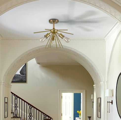 Mid Century Modern Ceiling Light Brass Sputnik Chandeliers